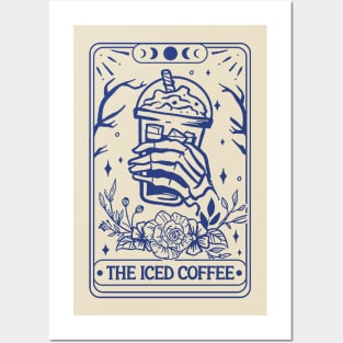 The Iced Coffee Tarot Card Shirt, Skeleton Tarot Card Shirt, Tarot flower skull shirt, Flower Skull Shirt, Tarot Card Lover Shirt, Skeleton Posters and Art